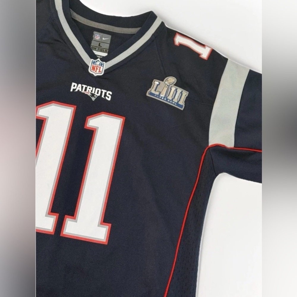 Nike Julian Edelman 11 Jersey Youth 14/16 Large New England Patriots Super Bowl - Picture 3 of 11
